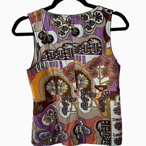 Trina Turk Boho Floral Sleeveless Top Size Large - Picture 2 of 3